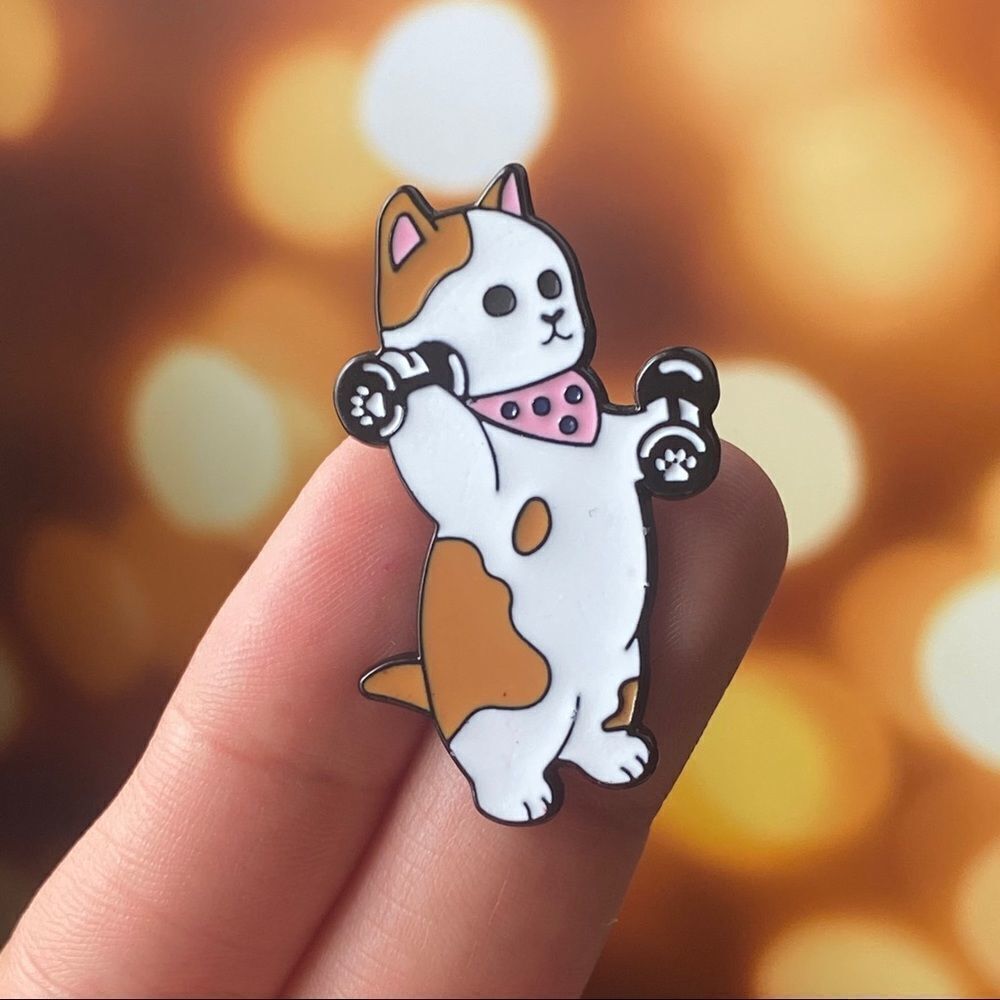 Fit Kitty Enamel Pin/ Brooch Lapel